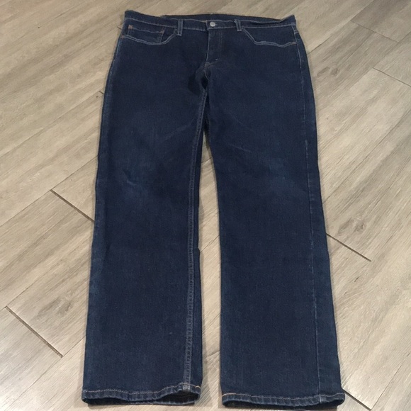 Levi’s 514 Straight Fit Stretch Dark Wash Jeans             size 36z34 - Picture 6 of 12